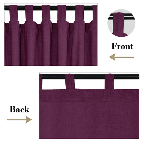 1908 Linen Blend Breathable & Natural Curtain Tab Top - Cololeaf