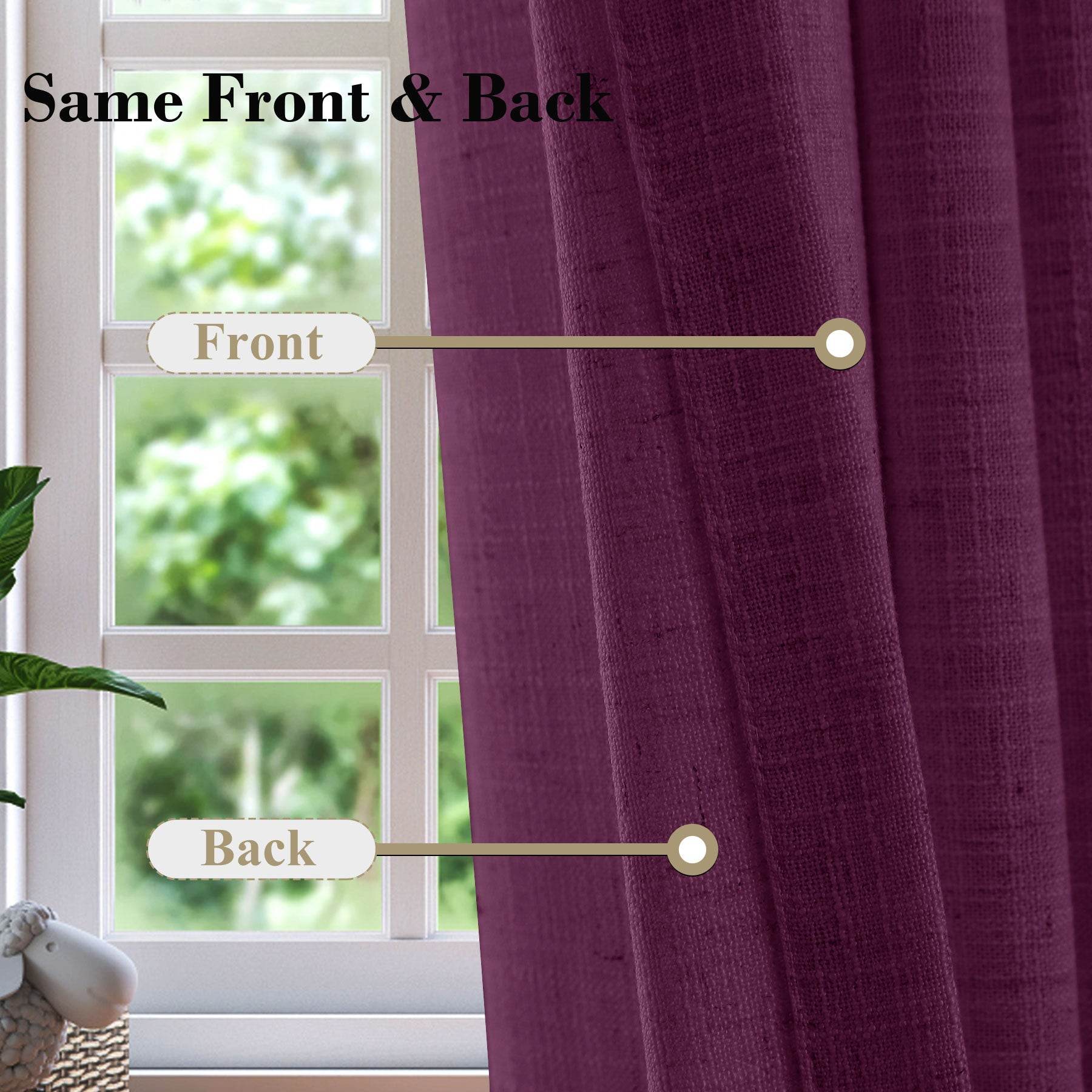 1908 Linen Blend Breathable & Natural Curtain Tab Top - Cololeaf