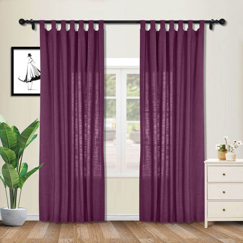 1908 Linen Blend Breathable & Natural Curtain Tab Top - Cololeaf