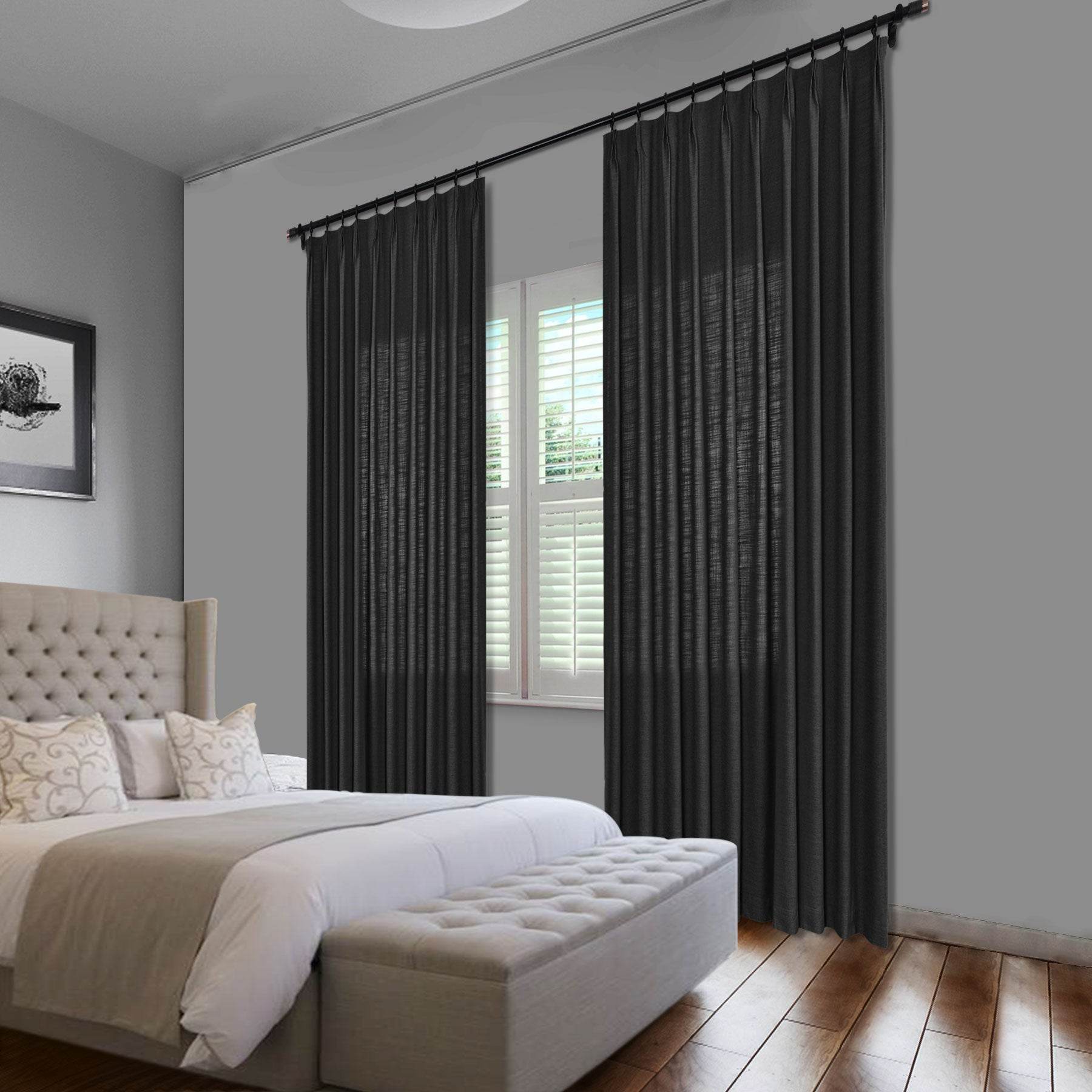 1908 Linen Blend Unlined Breathable & Natural Curtain Pinch Pleat - Cololeaf