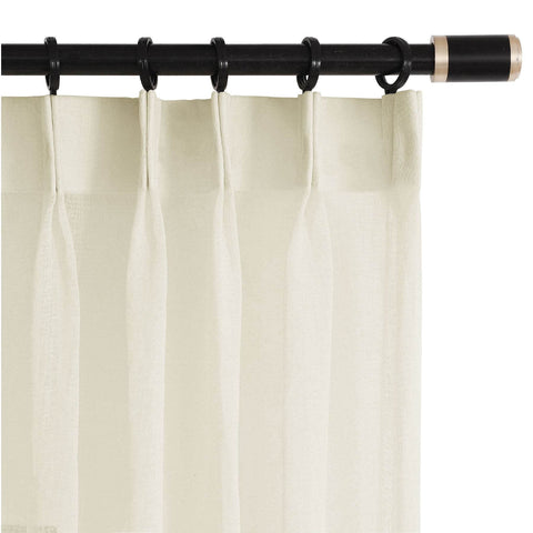 B01 Linen Textured Airy Sheer Curtain Pinch Pleat - Cololeaf
