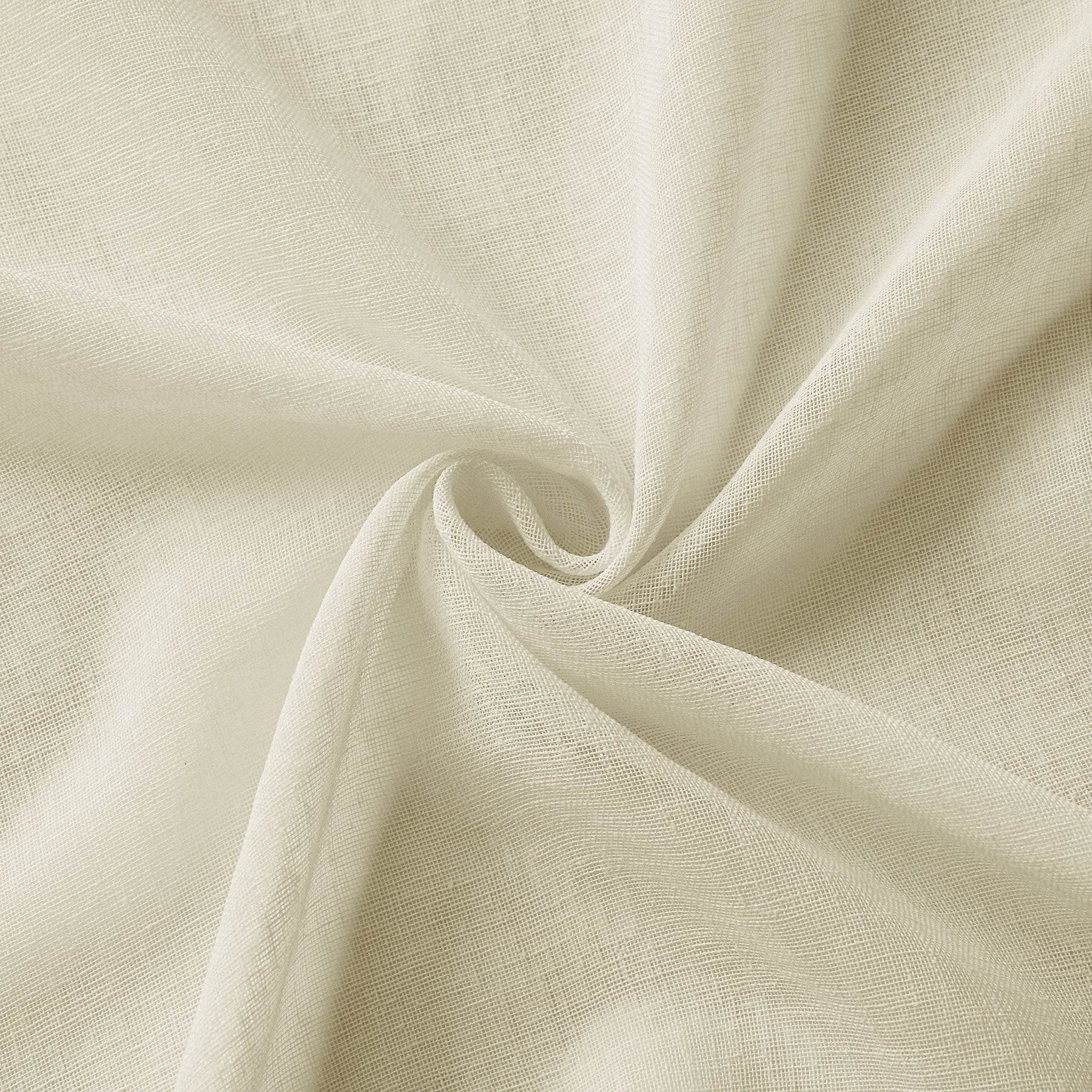 B01 Linen Textured Airy Sheer Curtain Pinch Pleat - Cololeaf