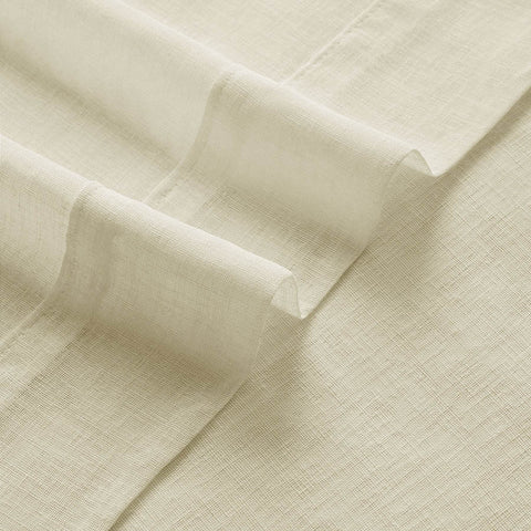 B01 Linen Textured Airy Sheer Curtain Pinch Pleat - Cololeaf