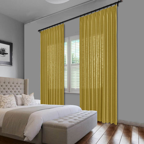 1908 Linen Blend Unlined Breathable & Natural Curtain Pinch Pleat - Cololeaf