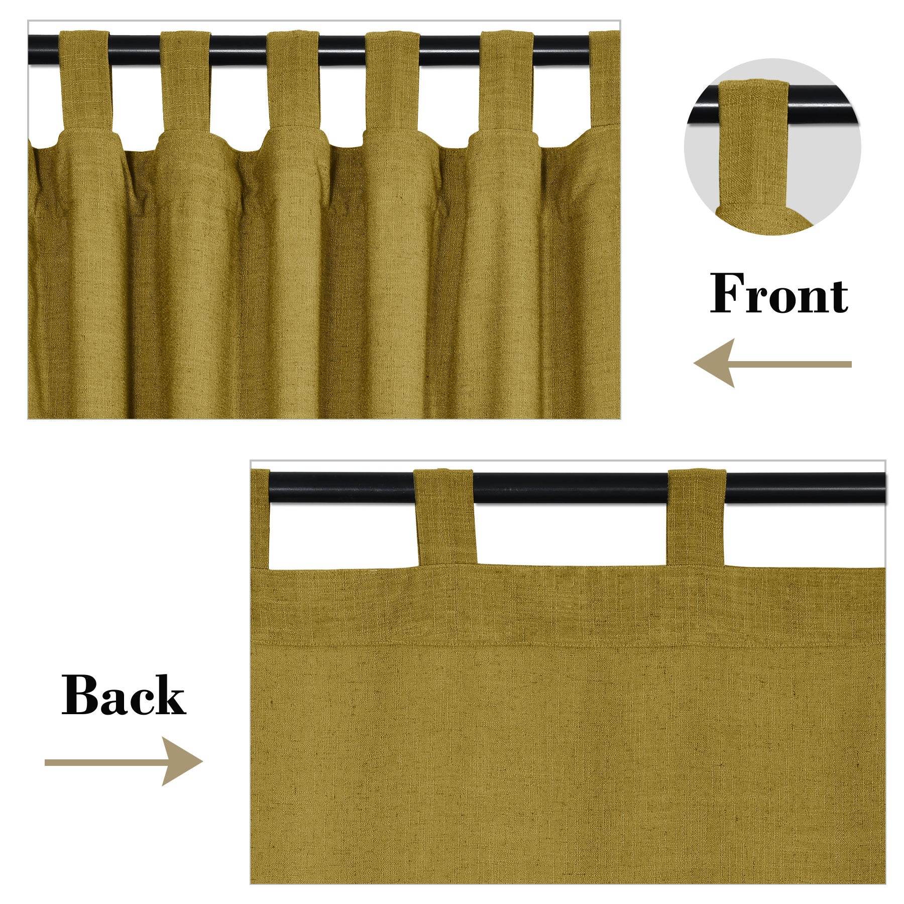 1908 Linen Blend Breathable & Natural Curtain Tab Top - Cololeaf