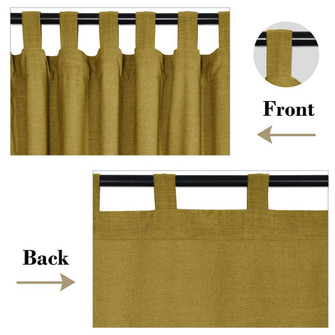 1908 Linen Blend Breathable & Natural Curtain Tab Top - Cololeaf