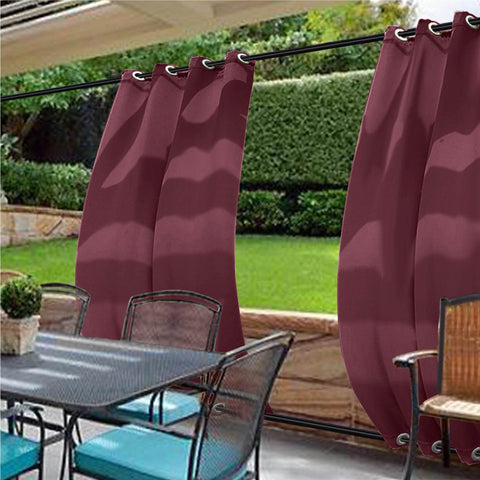 Rose Outdoor Curtains Waterproof Thermal Insulated Blackout Grommets At The Top and Bottom - Cololeaf