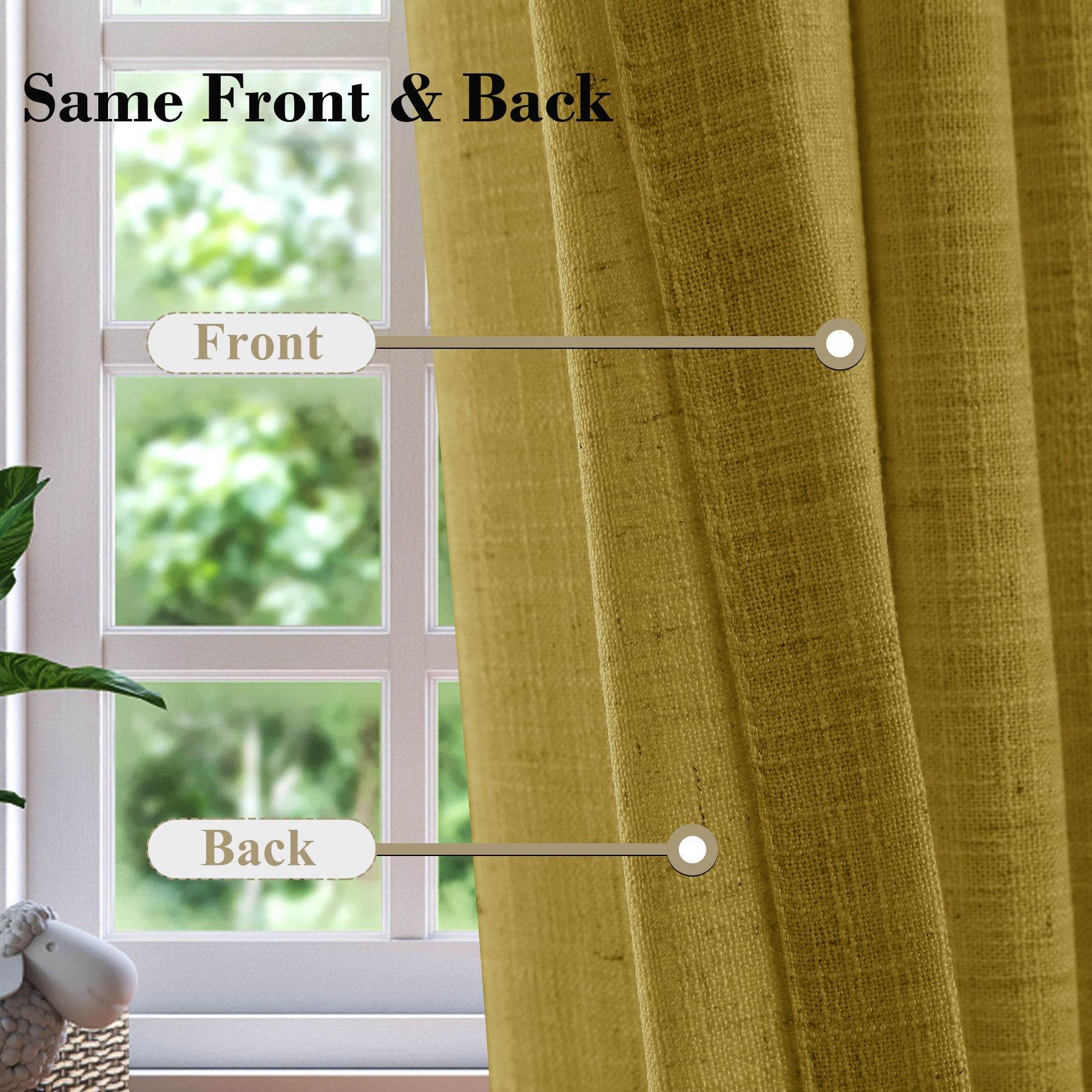 1908 Linen Blend Breathable & Natural Curtain Tab Top - Cololeaf