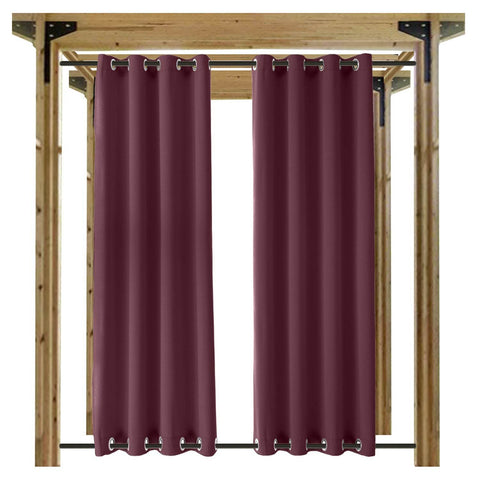Rose Outdoor Curtains Waterproof Thermal Insulated Blackout Grommets At The Top and Bottom - Cololeaf