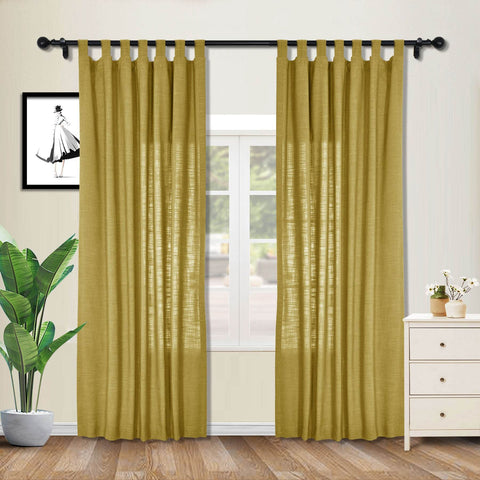 1908 Linen Blend Breathable & Natural Curtain Tab Top - Cololeaf