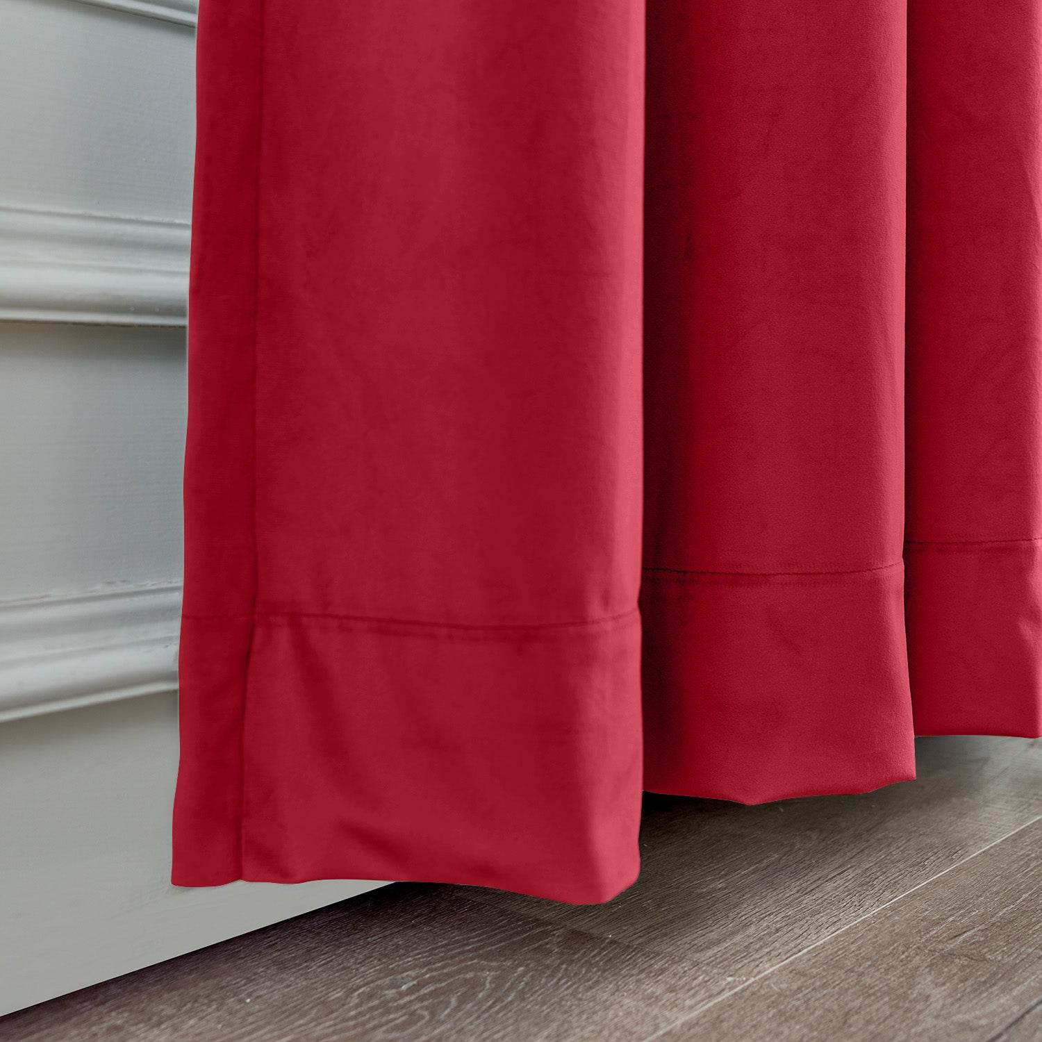 MJ11 Soft Soundproof Luxury Velvet Blackout Drapes Back Tab and Rod Pocket - Cololeaf