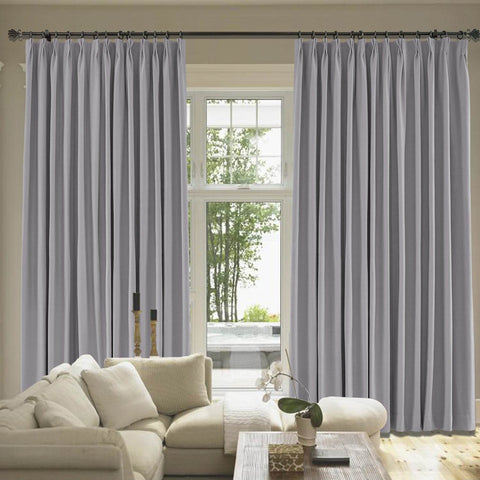 Capri Extra Wide Drape Solid Cotton Heavyweight Curtain Blackout Pinch Pleat - Cololeaf