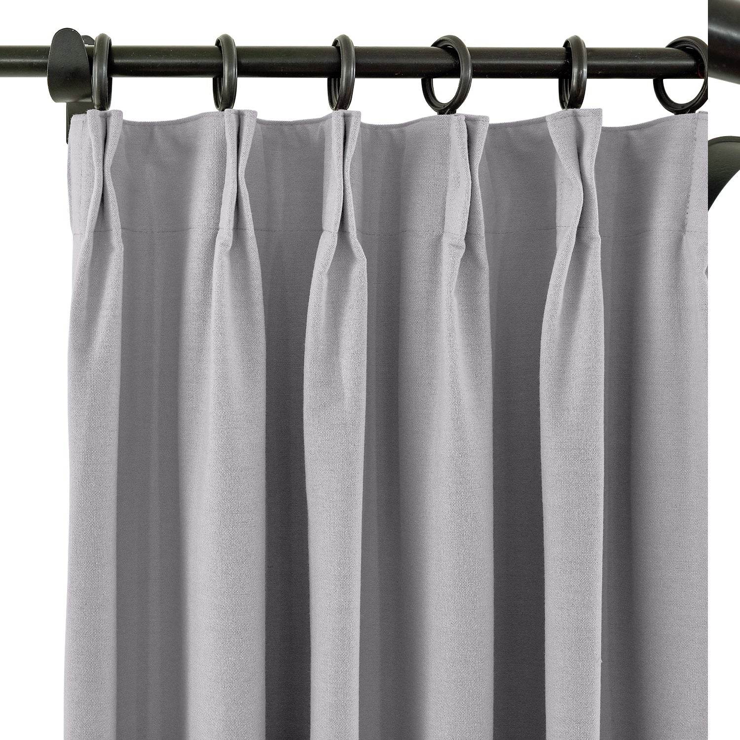 Capri Extra Wide Drape Solid Cotton Heavyweight Curtain Blackout Pinch Pleat - Cololeaf