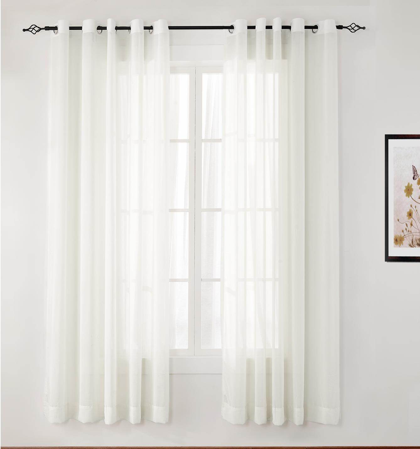 HN906 Semi-Sheer For Outdoor Indoor Living Room Bedroom Hotel Nickle Grommet - Cololeaf