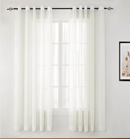HN906 Semi-Sheer For Outdoor Indoor Living Room Bedroom Hotel Nickle Grommet - Cololeaf