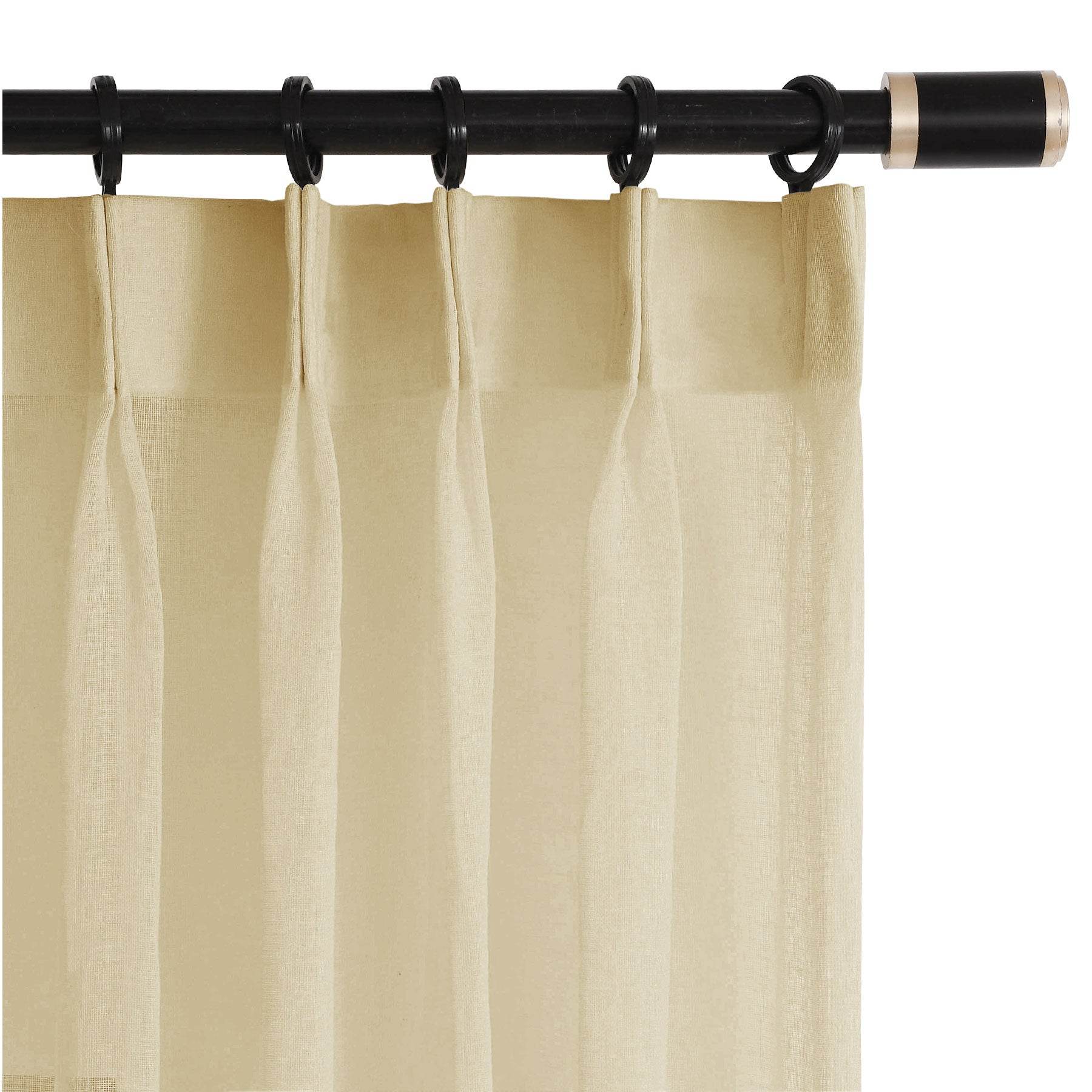 B01 Linen Textured Airy Sheer Curtain Pinch Pleat - Cololeaf