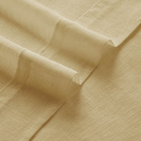 B01 Linen Textured Airy Sheer Curtain Pinch Pleat - Cololeaf