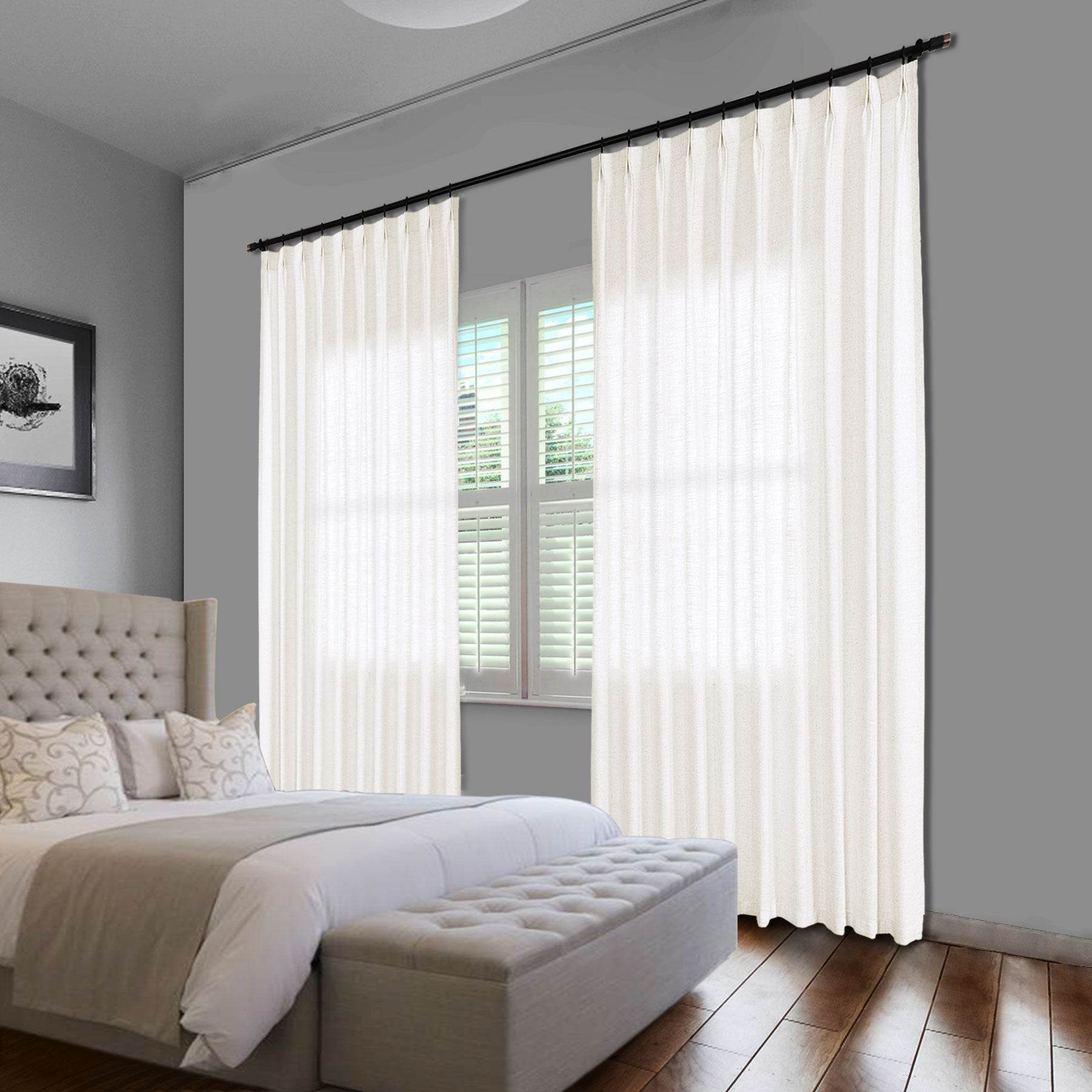 1908 Linen Blend Unlined Breathable & Natural Curtain Pinch Pleat - Cololeaf