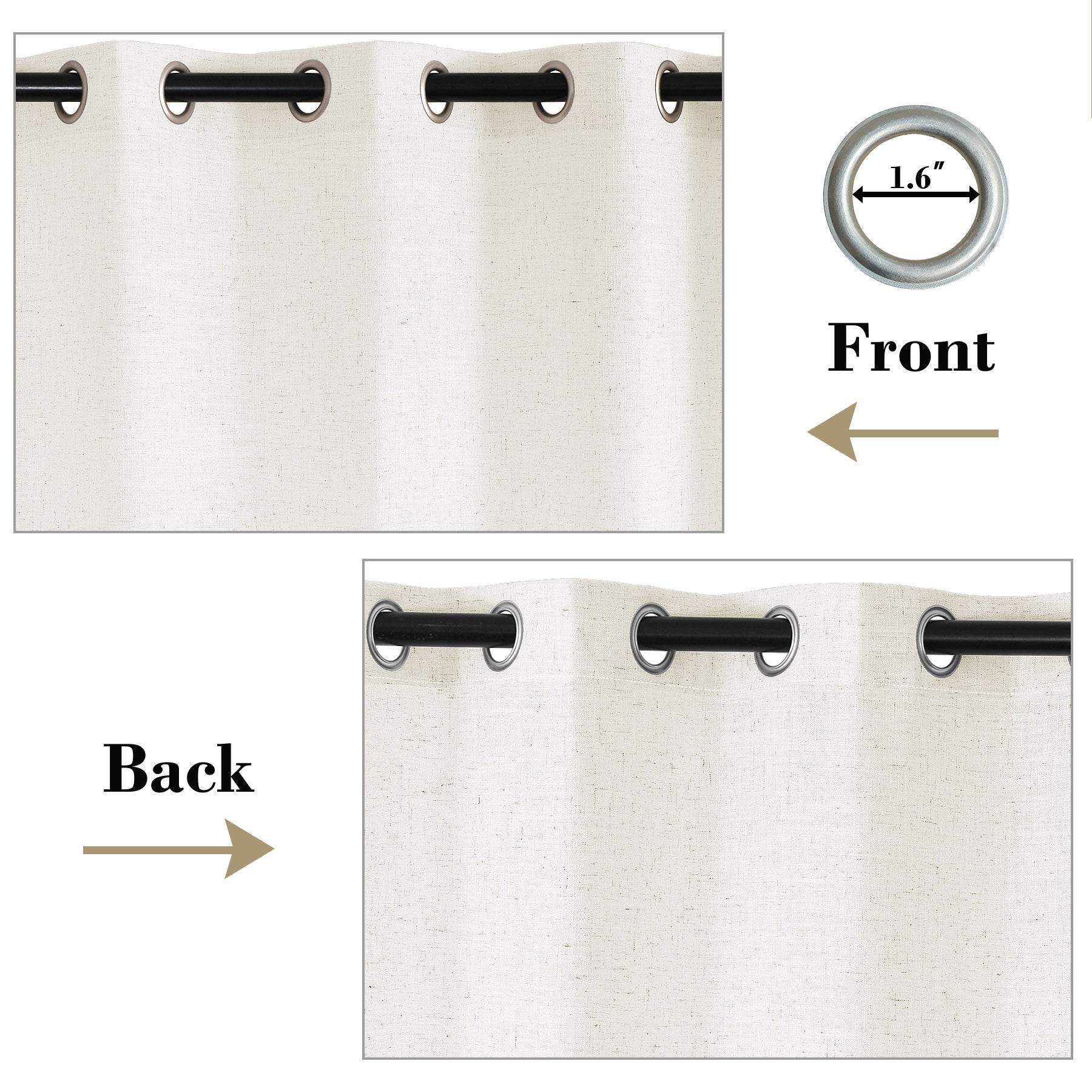 1908 Linen Blend Breathable & Natural Curtain Nickle Grommet - Cololeaf