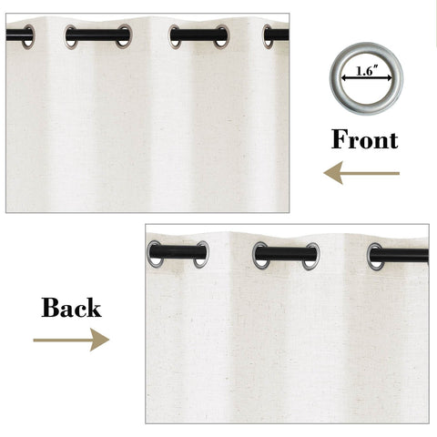 1908 Linen Blend Breathable & Natural Curtain Nickle Grommet - Cololeaf