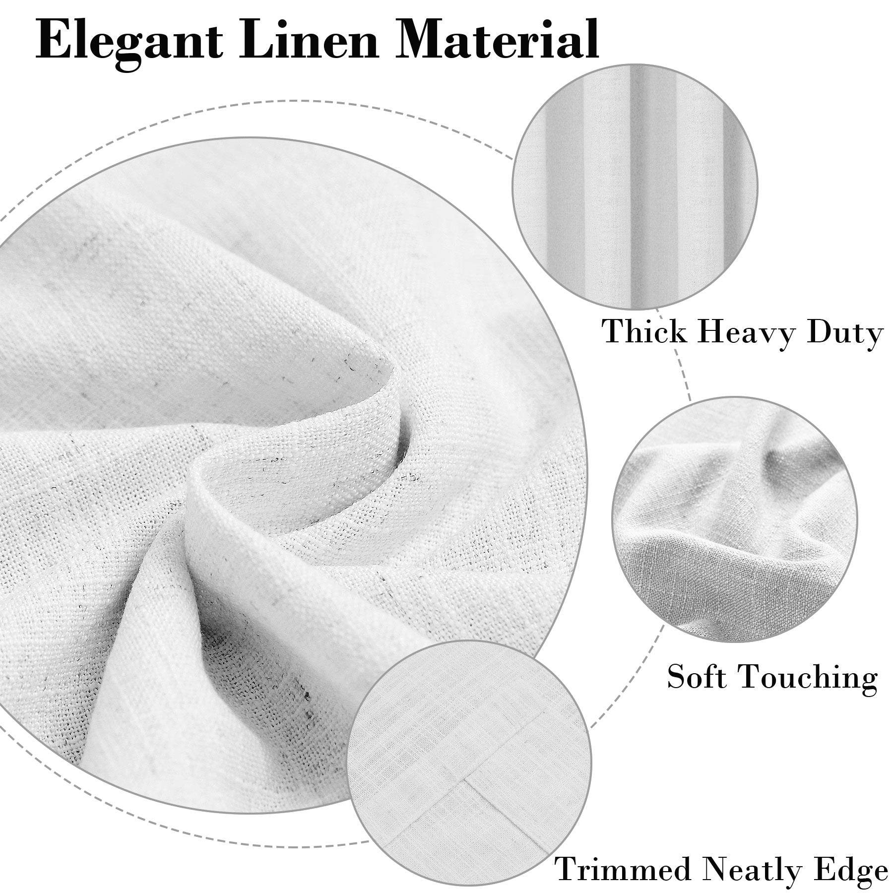 1908 Linen Blend Breathable & Natural Curtain Nickle Grommet - Cololeaf