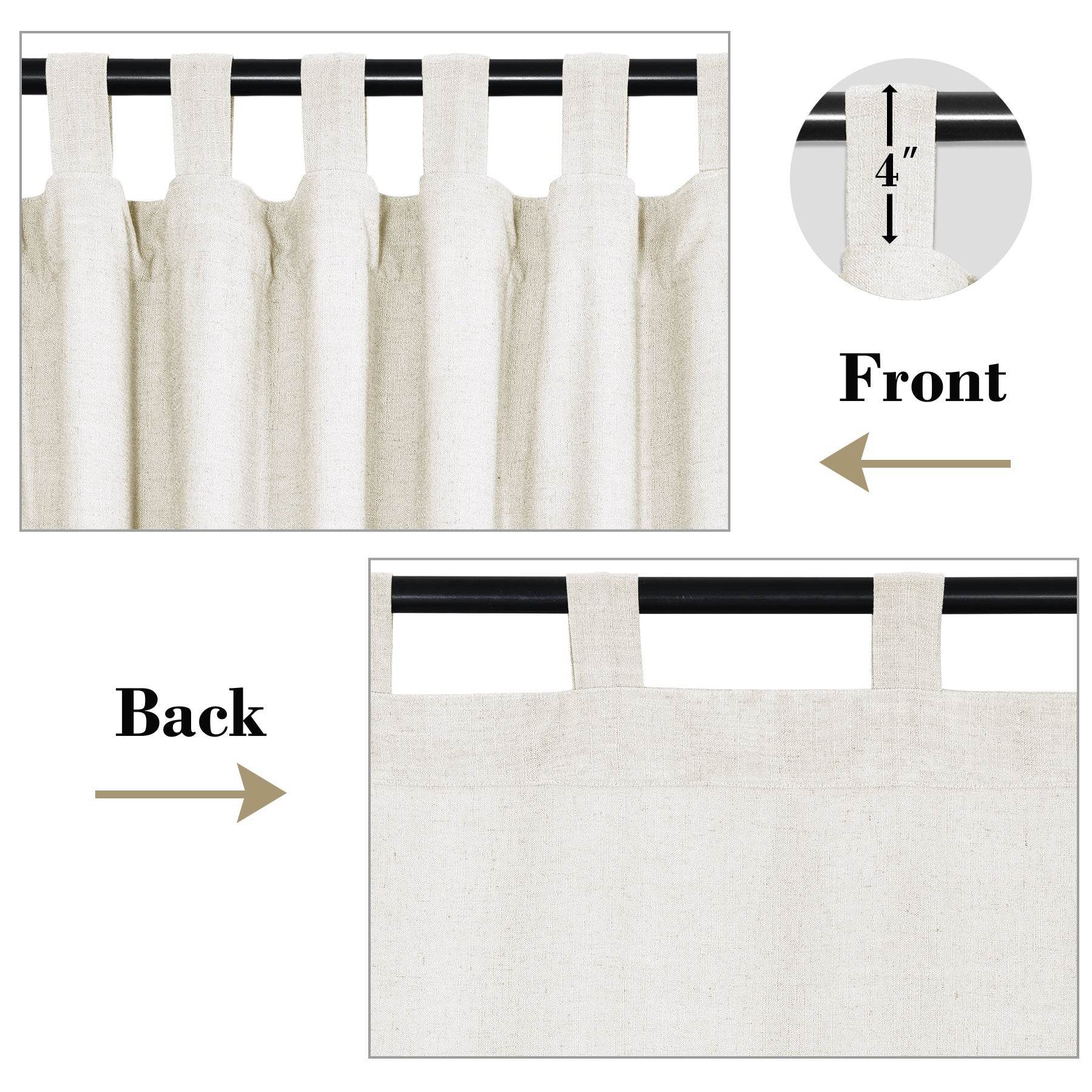 1908 Linen Blend Breathable & Natural Curtain Tab Top - Cololeaf