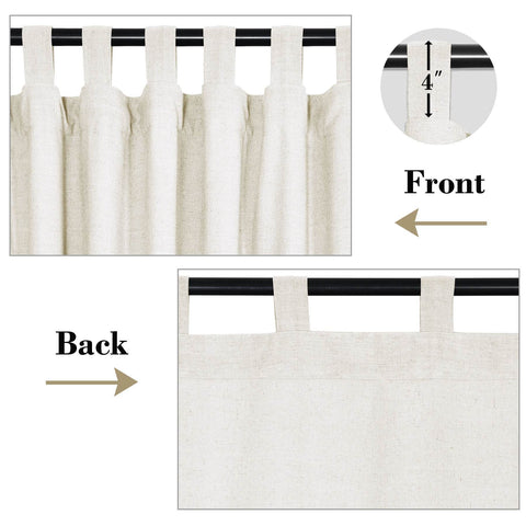 1908 Linen Blend Breathable & Natural Curtain Tab Top - Cololeaf