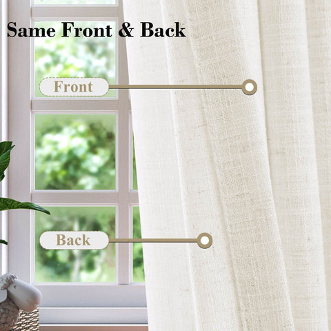 1908 Linen Blend Unlined Breathable & Natural Curtain Pinch Pleat - Cololeaf