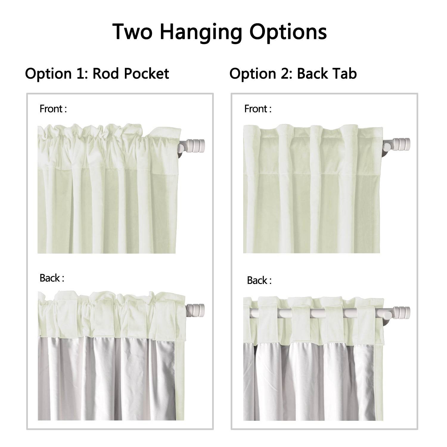 MJ11 Soft Soundproof Luxury Velvet Blackout Drapes Back Tab and Rod Pocket - Cololeaf