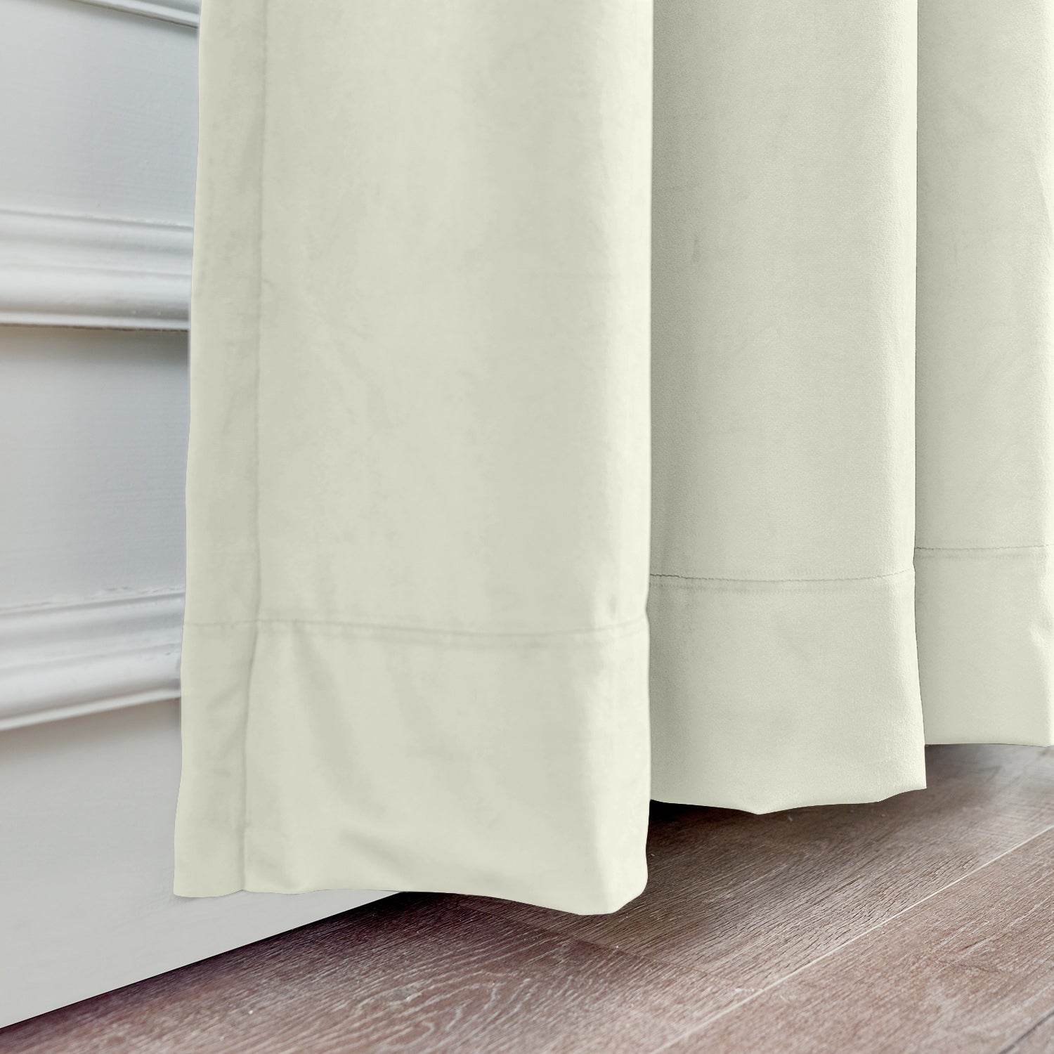 MJ11 Soft Soundproof Luxury Velvet Blackout Drapes Back Tab and Rod Pocket - Cololeaf