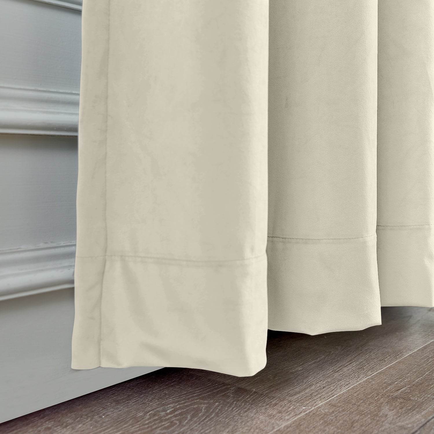 MJ11 Soft Soundproof Luxury Velvet Blackout Drapes Back Tab and Rod Pocket - Cololeaf