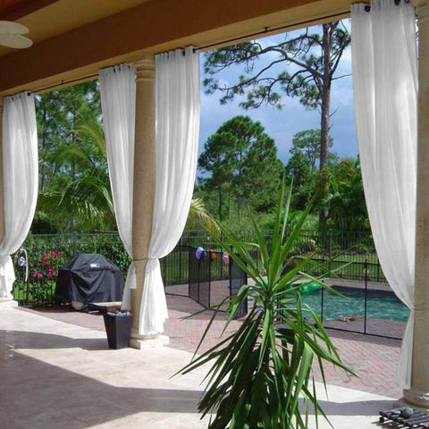 HN906 Semi-Sheer For Outdoor Indoor Living Room Bedroom Hotel Nickle Grommet - Cololeaf