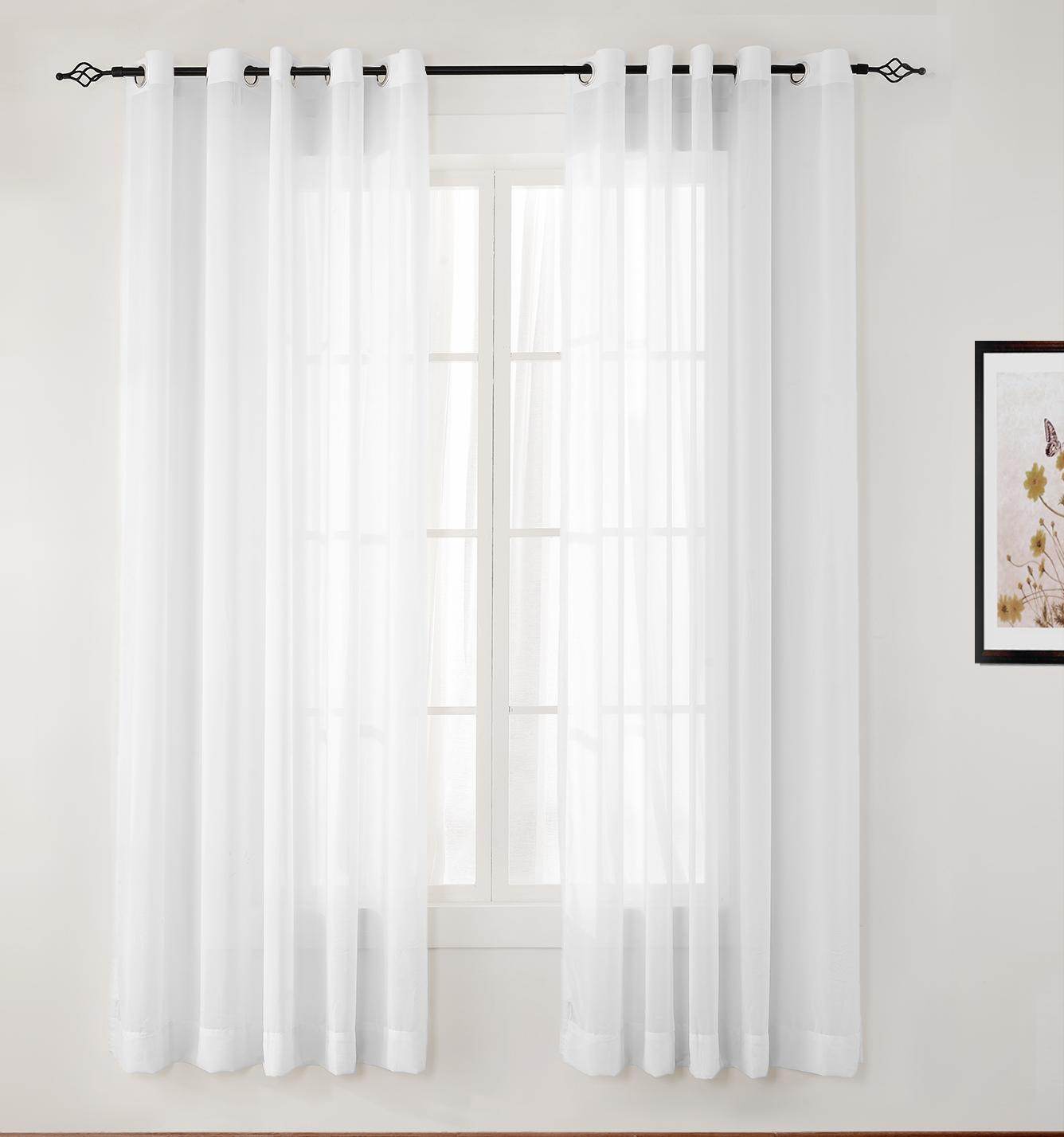 HN906 Semi-Sheer For Outdoor Indoor Living Room Bedroom Hotel Nickle Grommet - Cololeaf
