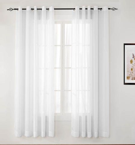 HN906 Semi-Sheer For Outdoor Indoor Living Room Bedroom Hotel Nickle Grommet - Cololeaf