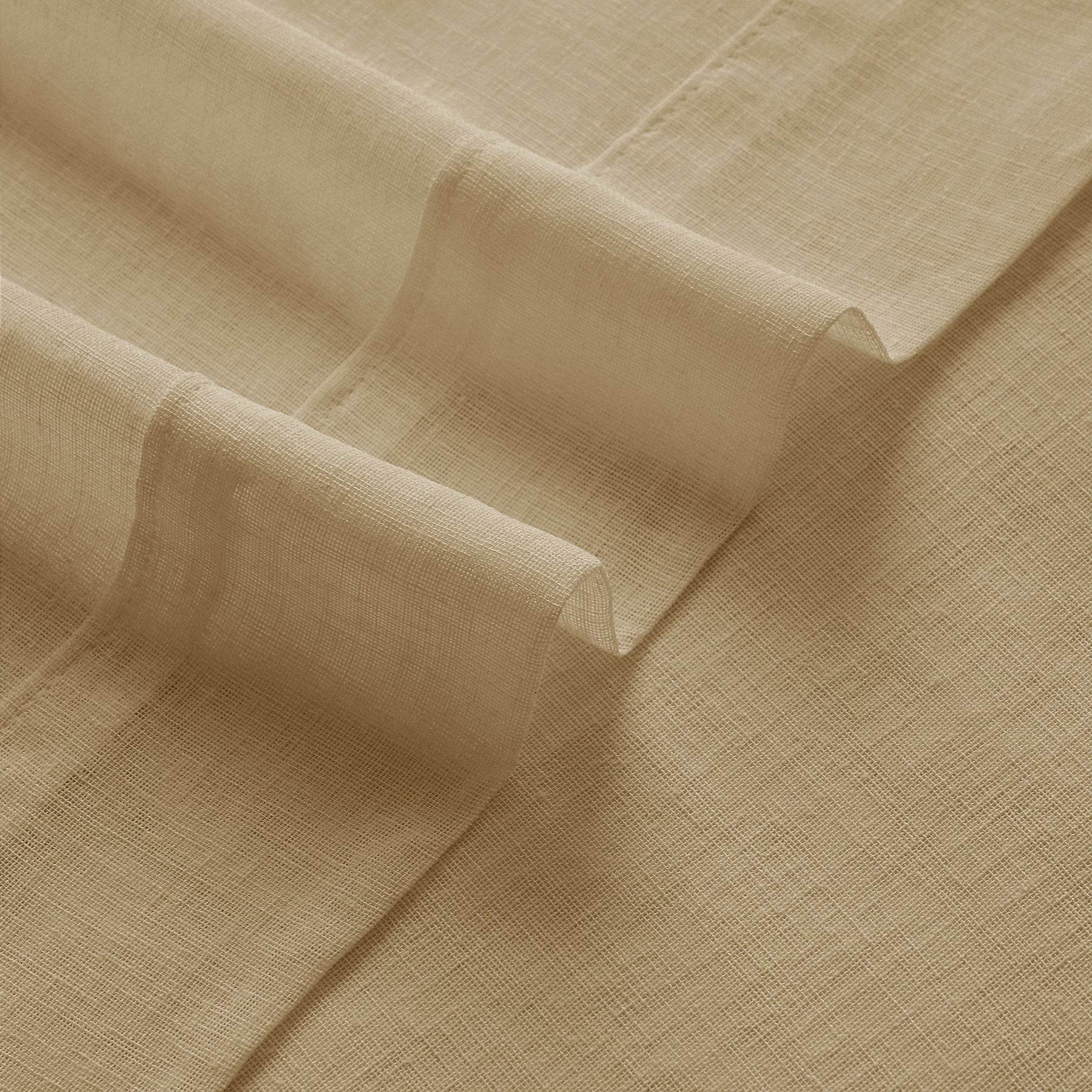 B01 Linen Textured Airy Sheer Curtain Pinch Pleat - Cololeaf