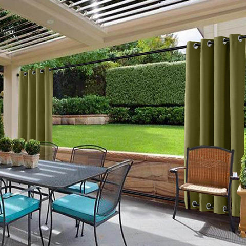 Rose Outdoor Curtains Waterproof Thermal Insulated Blackout Grommets At The Top and Bottom - Cololeaf
