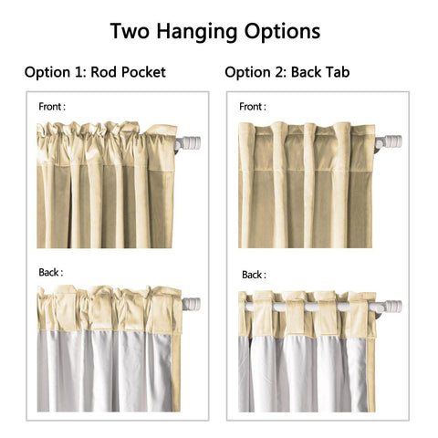 MJ11 Soft Soundproof Luxury Velvet Blackout Drapes Back Tab and Rod Pocket - Cololeaf