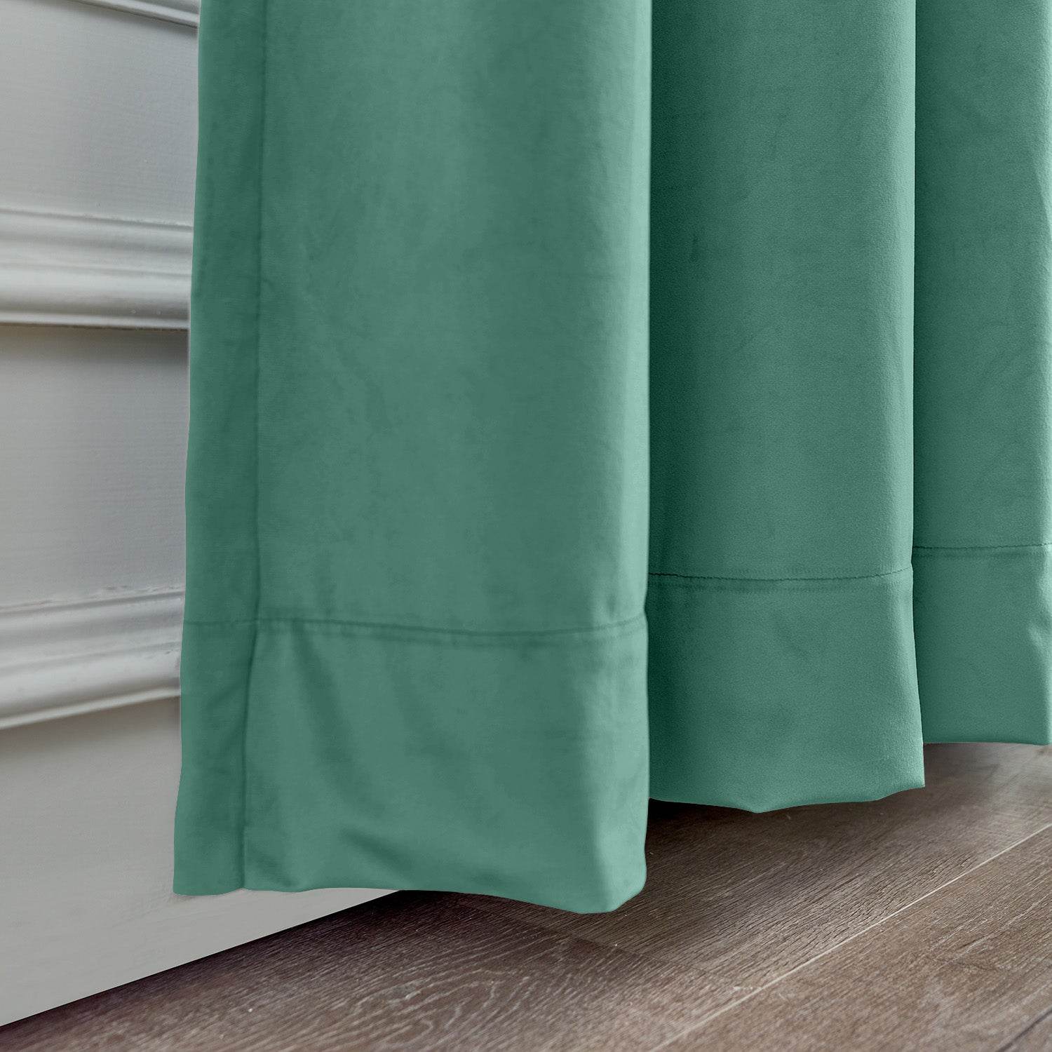 MJ11 Soft Soundproof Luxury Velvet Blackout Drapes Back Tab and Rod Pocket - Cololeaf
