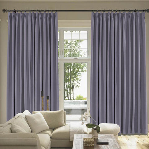 Capri Extra Wide Drape Solid Cotton Heavyweight Curtain Blackout Pinch Pleat - Cololeaf