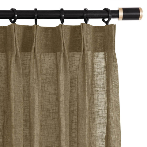 B01 Linen Textured Airy Sheer Curtain Pinch Pleat - Cololeaf