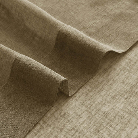 B01 Linen Textured Airy Sheer Curtain Pinch Pleat - Cololeaf