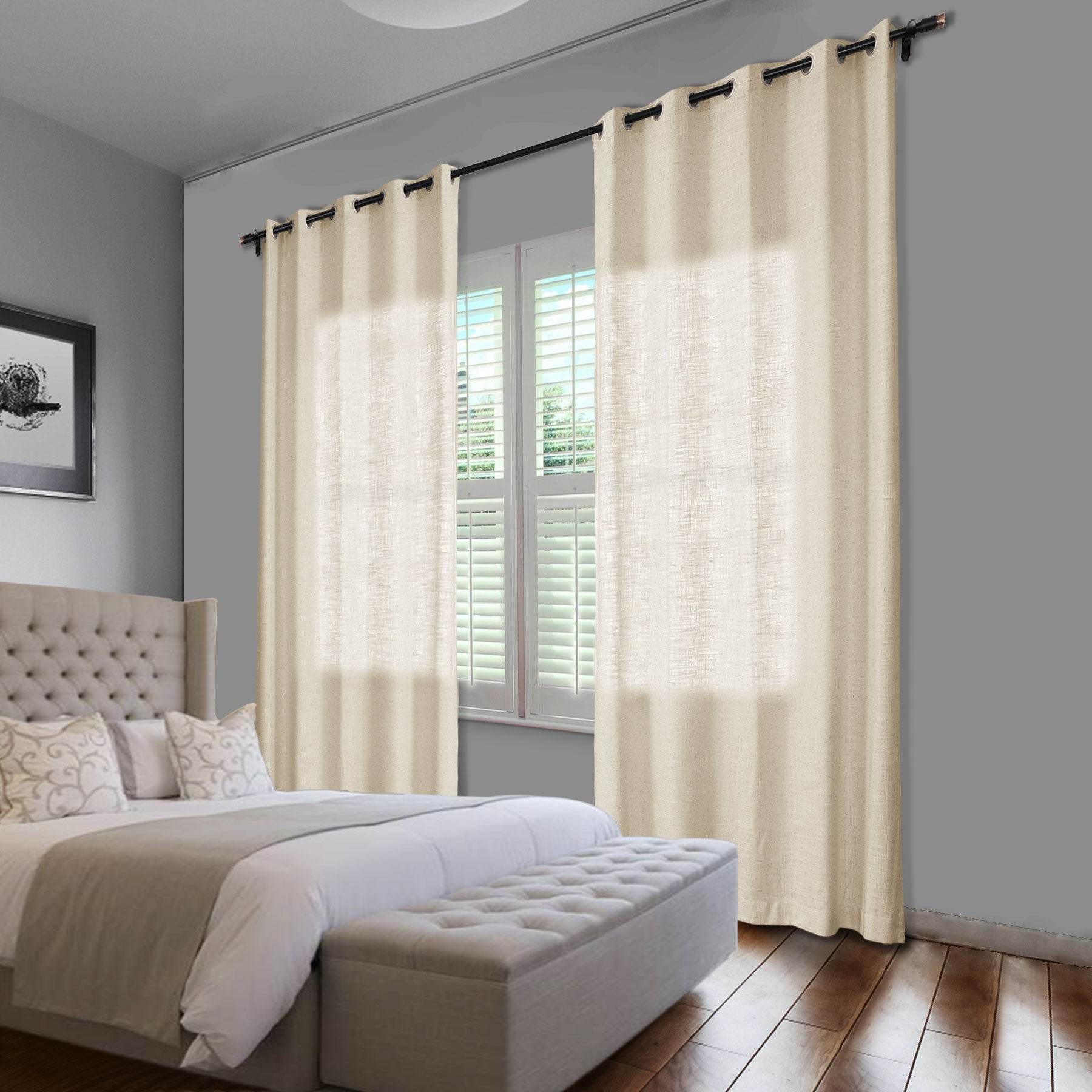 1908 Linen Blend Breathable & Natural Curtain Nickle Grommet - Cololeaf