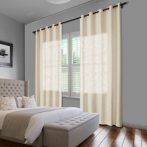 1908 Linen Blend Breathable & Natural Curtain Nickle Grommet - Cololeaf