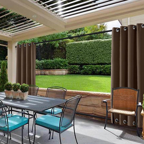 Rose Outdoor Curtains Waterproof Thermal Insulated Blackout Grommets At The Top and Bottom - Cololeaf