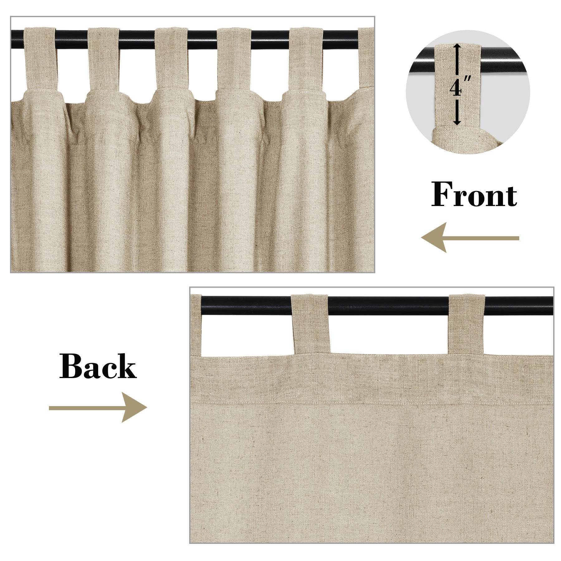 1908 Linen Blend Breathable & Natural Curtain Tab Top - Cololeaf