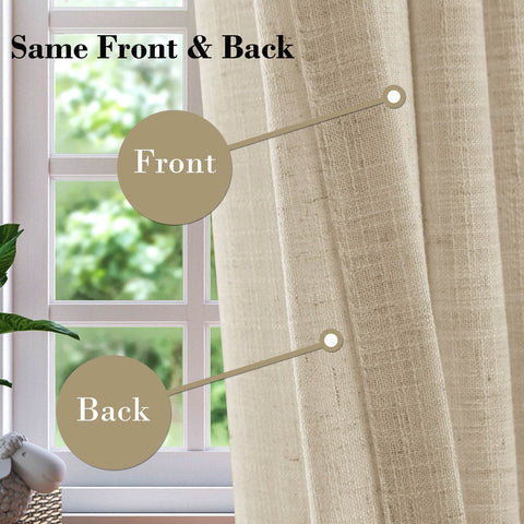 1908 Linen Blend Unlined Breathable & Natural Curtain Pinch Pleat - Cololeaf