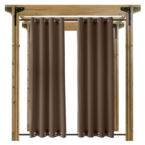 Rose Outdoor Curtains Waterproof Thermal Insulated Blackout Grommets At The Top and Bottom - Cololeaf