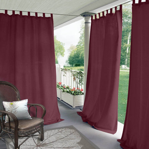 Rose Outdoor Curtains, Waterproof Thermal Insulated Blackout, Tab Top - Cololeaf