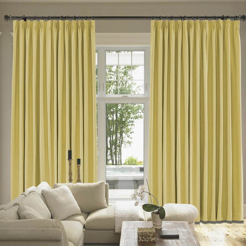 Capri Extra Wide Drape Solid Cotton Heavyweight Curtain Blackout Pinch Pleat - Cololeaf