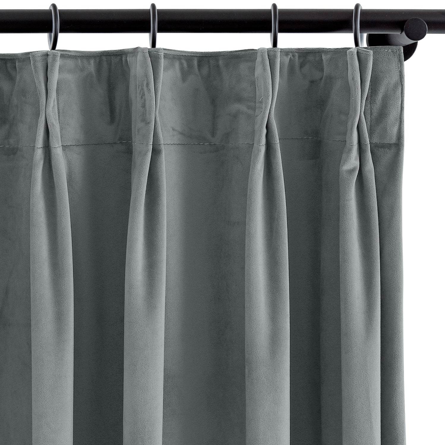 MJ11 Soft Velvet Blackout Drapes For Living Room Bedroom Pinch Pleat - Cololeaf